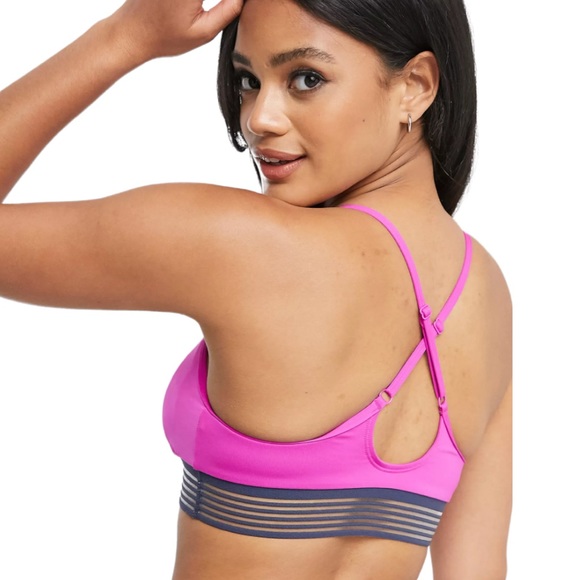 Nike Adjustable Cross-back Pink “Fuchsia Blast” Sport Bikini Top - Picture 3 of 11